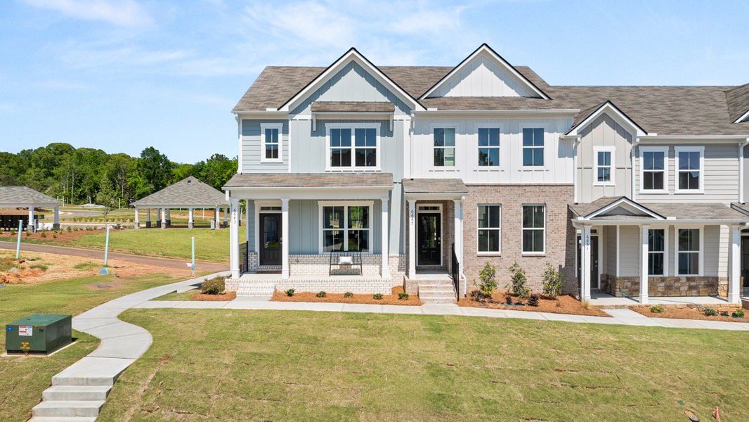 Front exterior of a home in the Waypoint community, located in Flowery Branch, GA (Image 10).