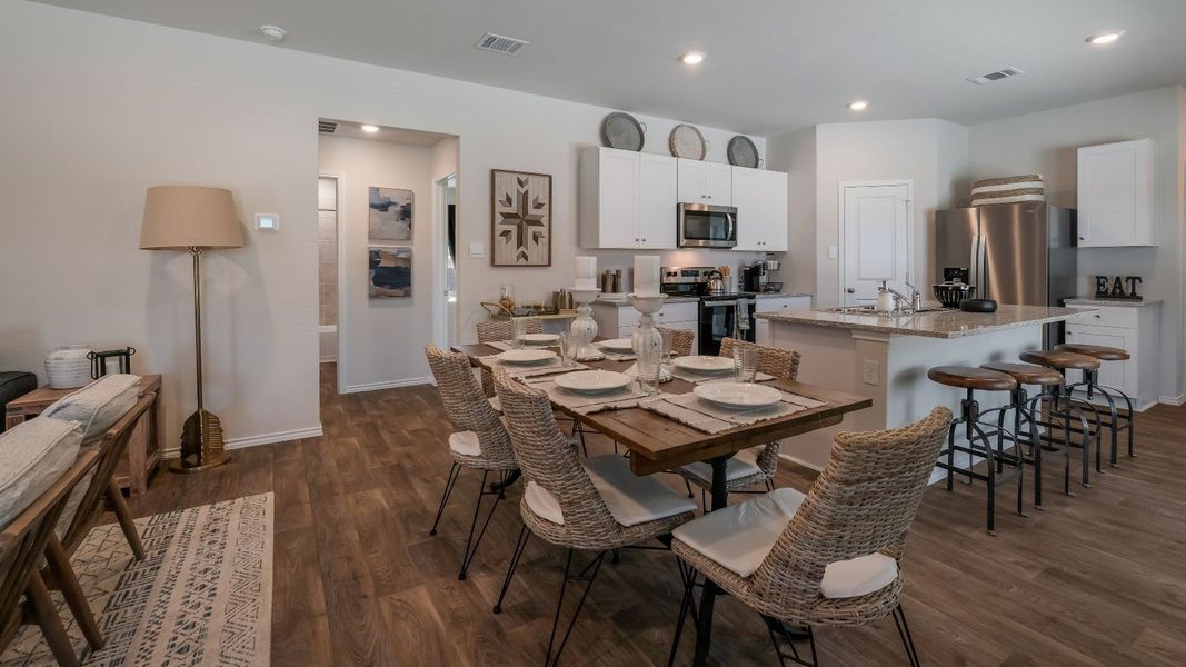 Furnished interior in a model home at August Trails in Needville (Image 7). Furnished interior in a model home at August Trails in Needville (Image 7).