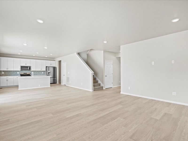 The Evergreen floorplan interior image taken at a Meritage Homes community in Northern Colorado.