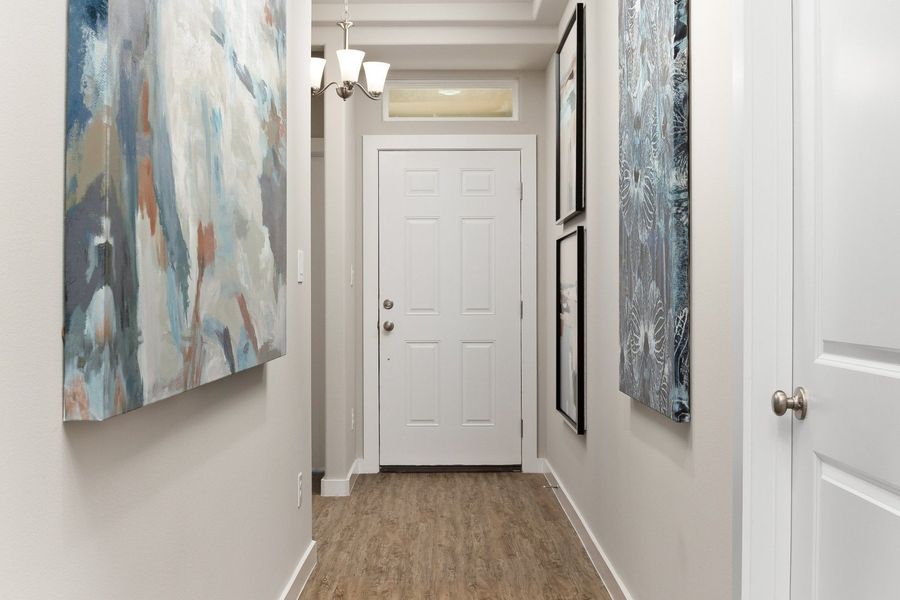 Furnished interior in a model home at Alberta Heights in Edinburg (Image 49).