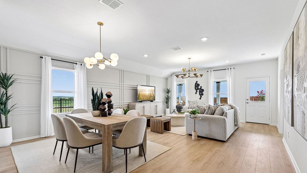 Furnished interior in a model home at Revelry in Del Valle (Image 6). Furnished interior in a model home at Revelry in Del Valle (Image 6).