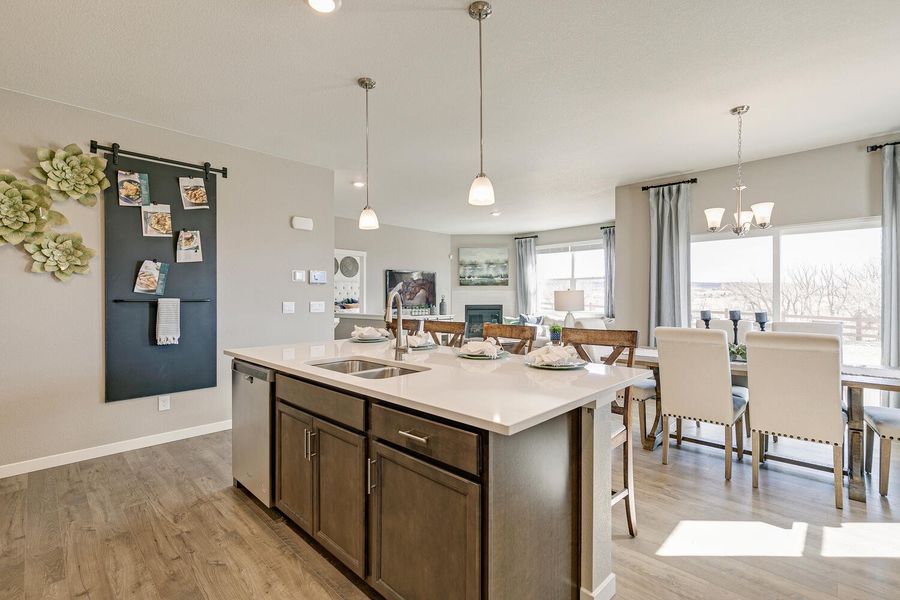 Furnished interior in a model home at Willow Springs Ranch in Monument (Image 11).