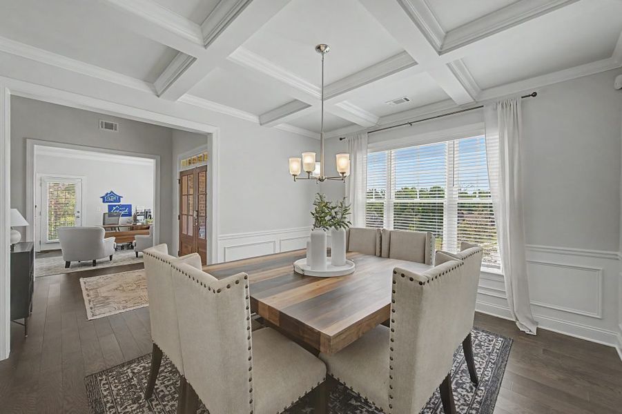 Furnished interior in a model home at The Estates at Hurricane Pointe in Douglasville (Image 7).