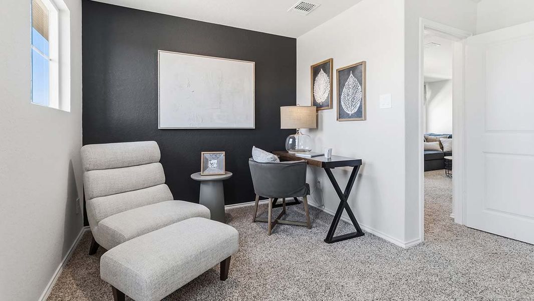 Furnished interior in a model home at Blue Ridge Ranch in San Antonio (Image 34).