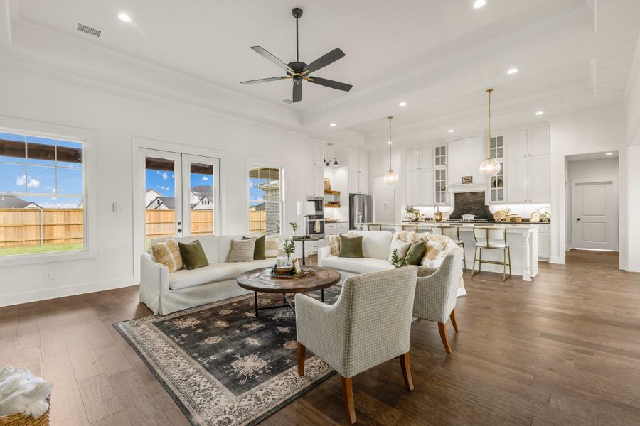 Furnished interior in a model home at Greens Prairie Reserve in College Station (Image 42).