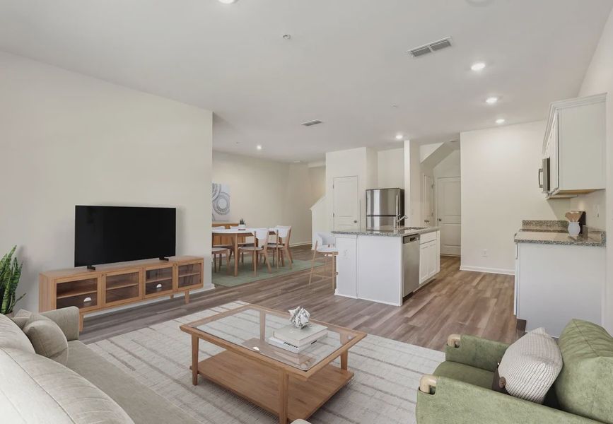 Furnished interior in a model home at Chestnut Grove in Douglasville (Image 7).