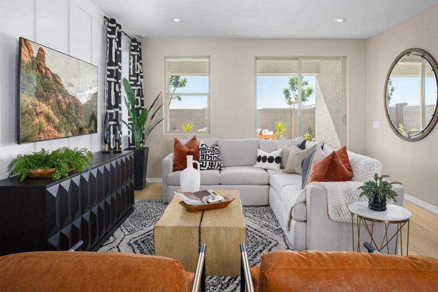Furnished interior in a model home at Marbella at Windrose in Waddell (Image 10).