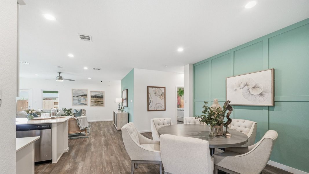 Furnished interior in a model home at Sunterra in Katy (Image 32).