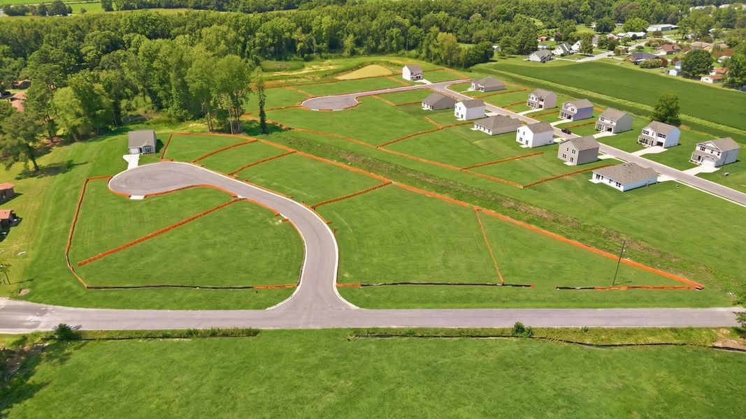 Aerial view of the Hobbs Farm community in Ayden, NC, showing layout and nearby surroundings (Image 11). Aerial view of the Hobbs Farm community in Ayden, NC, showing layout and nearby surroundings (Image 11).