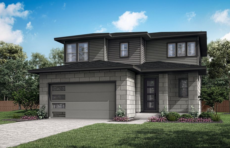 Front exterior of a home in the Prelude at Sterling Ranch community, located in Littleton, CO (Image 7).