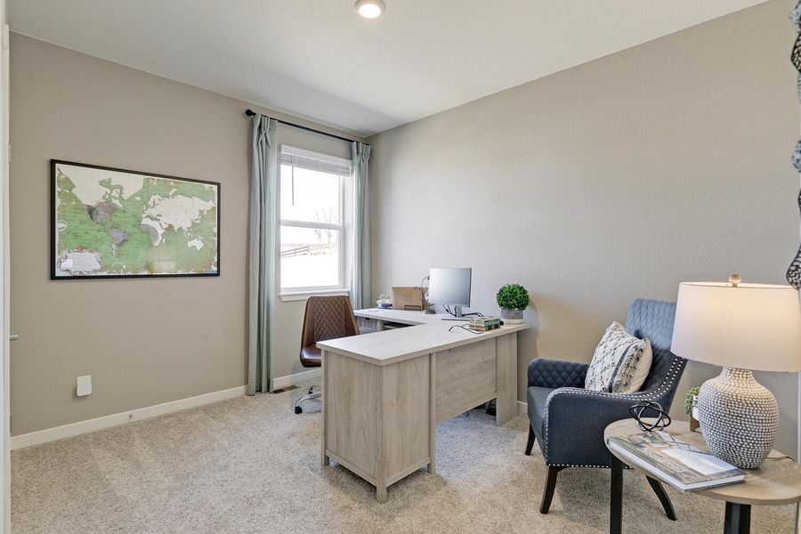 Furnished interior in a model home at Willow Springs Ranch in Monument (Image 20).