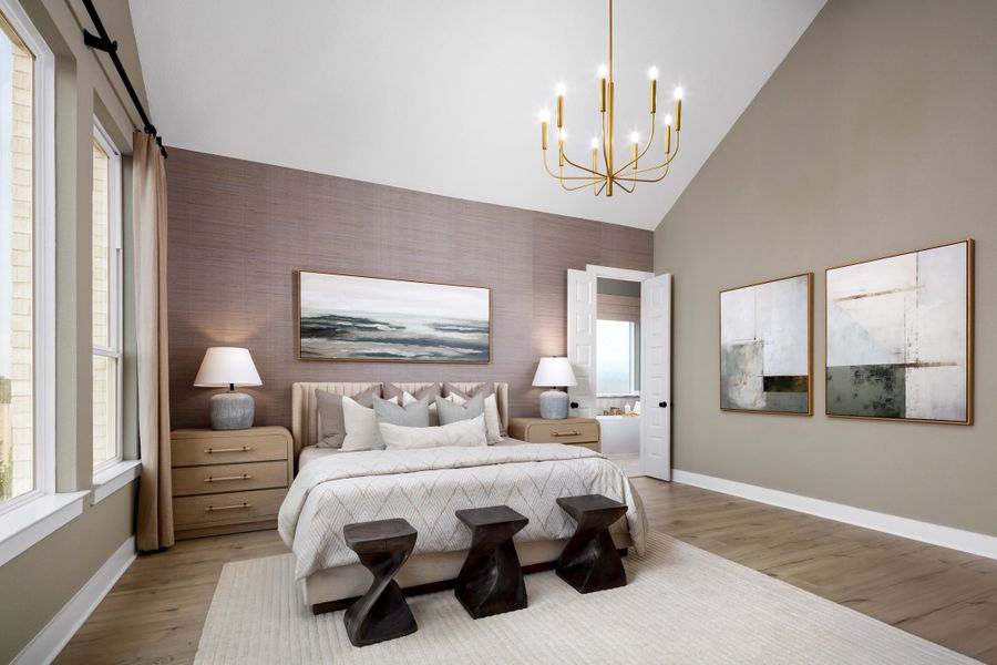 Furnished interior in a model home at 6 Creeks in Kyle (Image 30).
