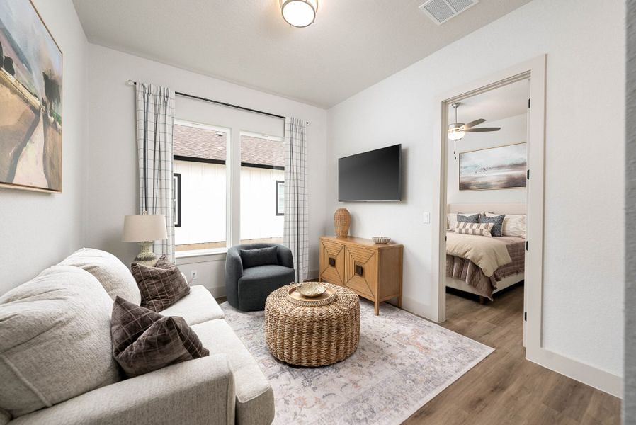 Furnished interior in a model home at Weltner Farms 60’s in New Braunfels (Image 34).