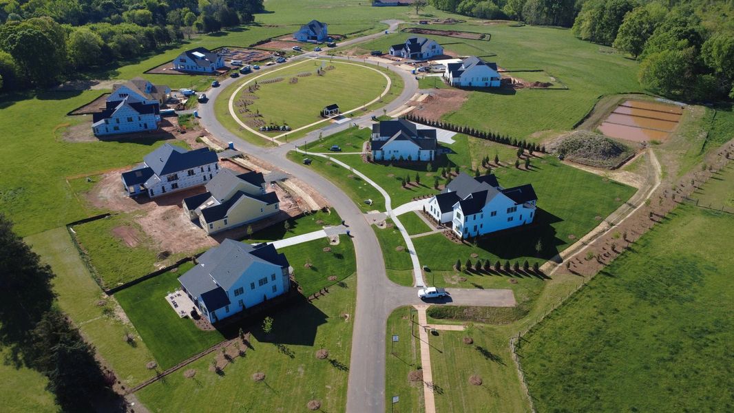 Aerial view of the Stephens Farm community in Huntersville, NC, showing layout and nearby surroundings (Image 5). Aerial view of the Stephens Farm community in Huntersville, NC, showing layout and nearby surroundings (Image 5).