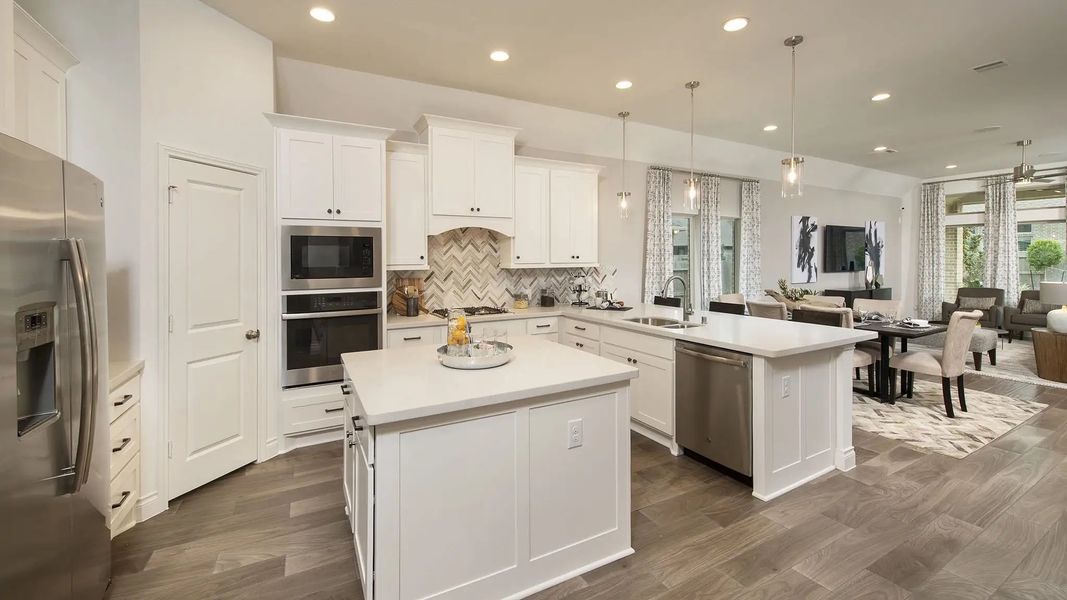 Furnished interior in a model home at Lakes Of Cane Island 45' in Katy (Image 8).