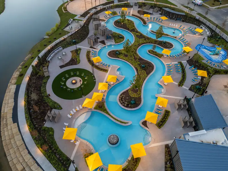 Aerial of Lazy River in Mosaic