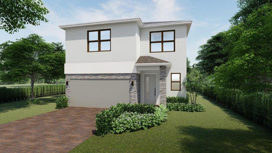 Front exterior of a home in the Baywood II community, located in Florida City, FL (Image 14).