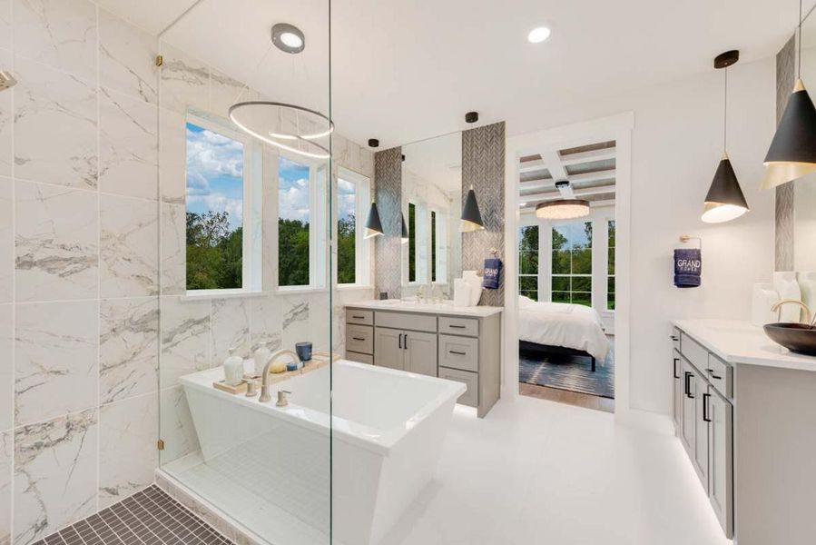 Furnished interior in a model home at Goodland in Prairie Ridge in Venus (Image 9).