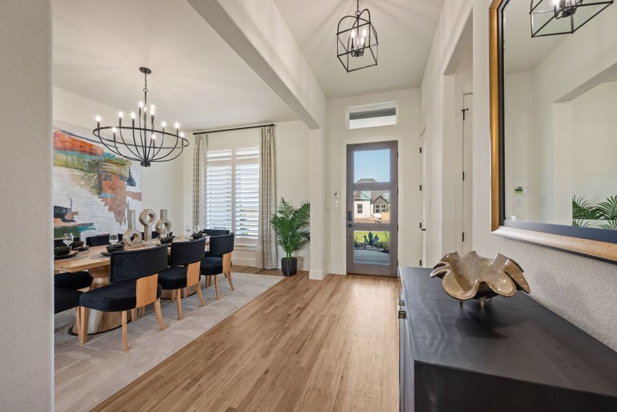 Furnished interior in a model home at Settlers Glen in New Fairview (Image 3). Furnished interior in a model home at Settlers Glen in New Fairview (Image 3).