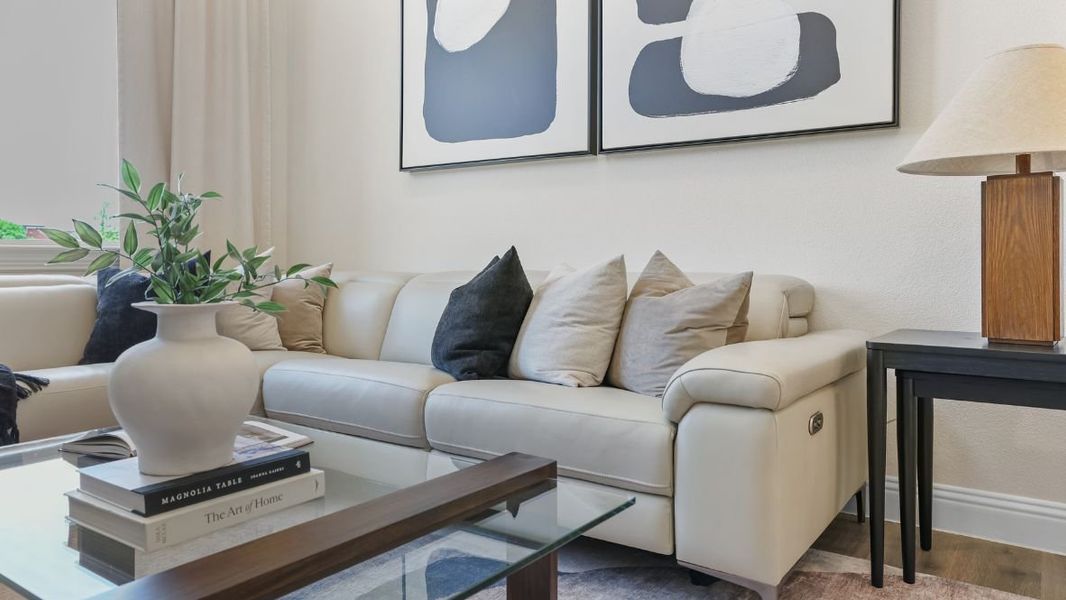 Furnished interior in a model home at Mustang Square in Plano (Image 3).