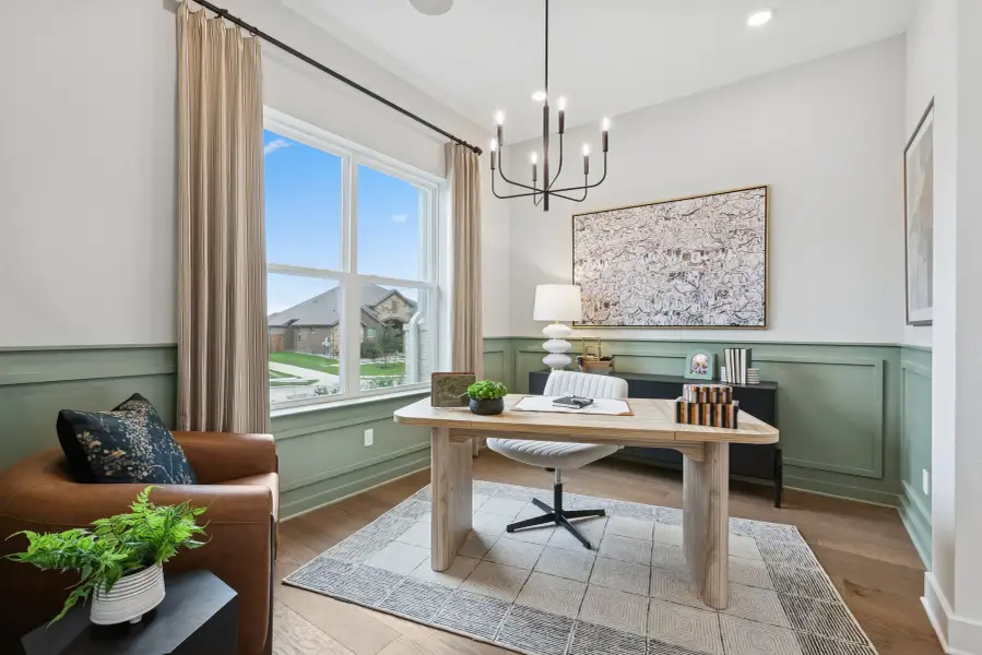 Furnished interior in a model home at Sunfield in Buda (Image 6).