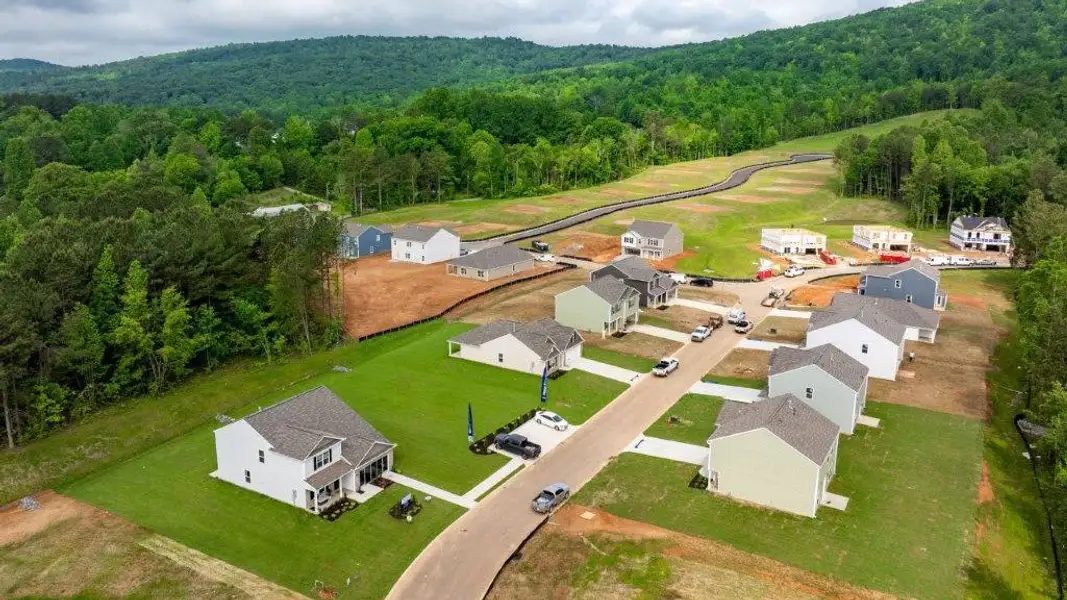 Aerial view of the Byrd Farms community in Dayton, TN, showing layout and nearby surroundings (Image 1).