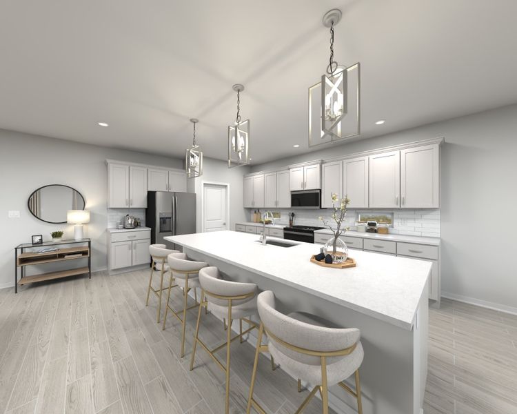 Furnished interior in a model home at Naranja Trails in Oro Valley (Image 20).