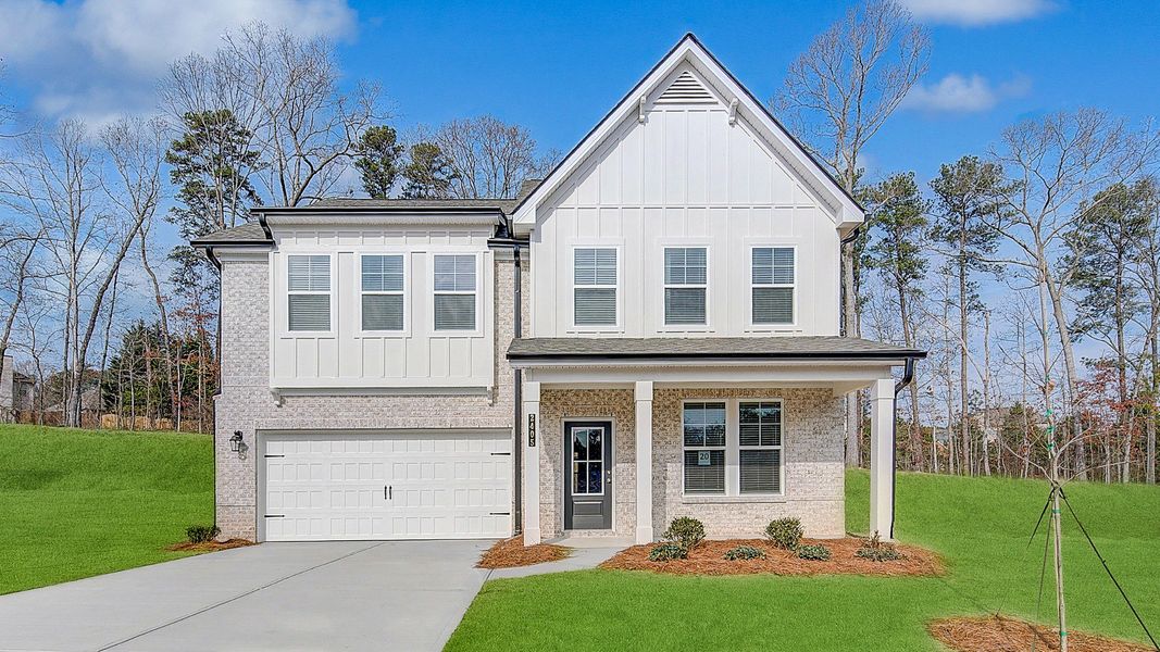 Front exterior of a home in the The Broadwell community, located in Fairburn, GA (Image 2). Front exterior of a home in the The Broadwell community, located in Fairburn, GA (Image 2).