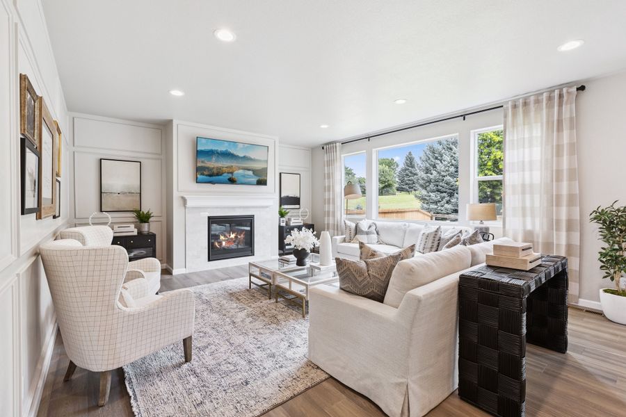 Furnished interior in a model home at Highlands Preserve in Mead (Image 3).