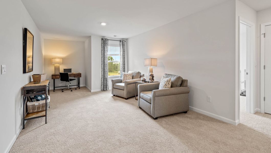 Furnished interior in a model home at Brookside Farms in Greer (Image 19).