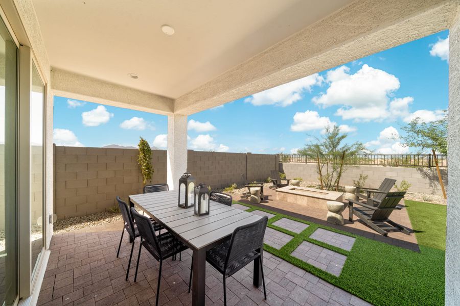 Backyard Covered Patio | Radiance Floorplan | Elara at Moonlight | New Homes in Maricopa, AZ by Landsea Homes
