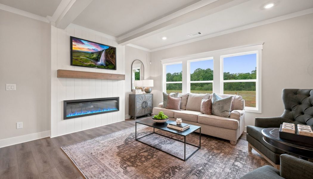 Furnished interior in a model home at Greenefield in Cartersville (Image 25).