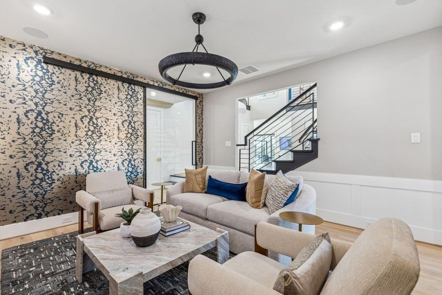 Furnished interior in a model home at Park Place in Prosper (Image 11).