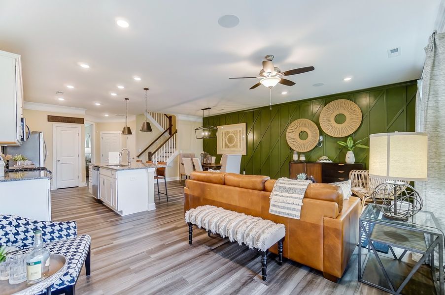 Furnished interior in a model home at Riverbrooke Townhomes in Simpsonville (Image 5). Furnished interior in a model home at Riverbrooke Townhomes in Simpsonville (Image 5).