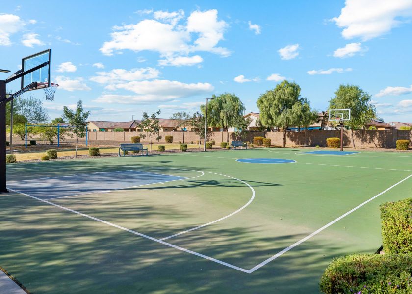 A tennis court with a net. A tennis court with a net.