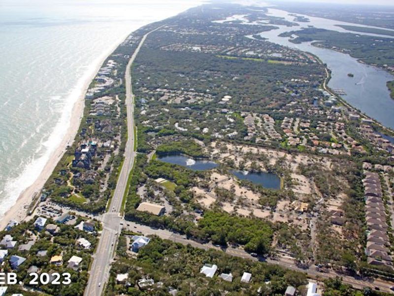 Aerial view of the Seaglass community in Vero Beach, FL, showing layout and nearby surroundings (Image 29).