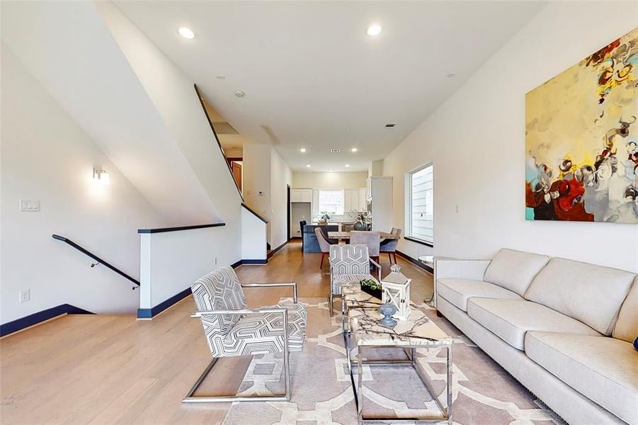 Furnished interior in a model home at Edwards in The Woodlands (Image 14).