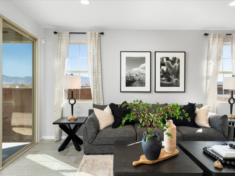 The great room in the 2110 floorplan at Alamar at Rocking K.