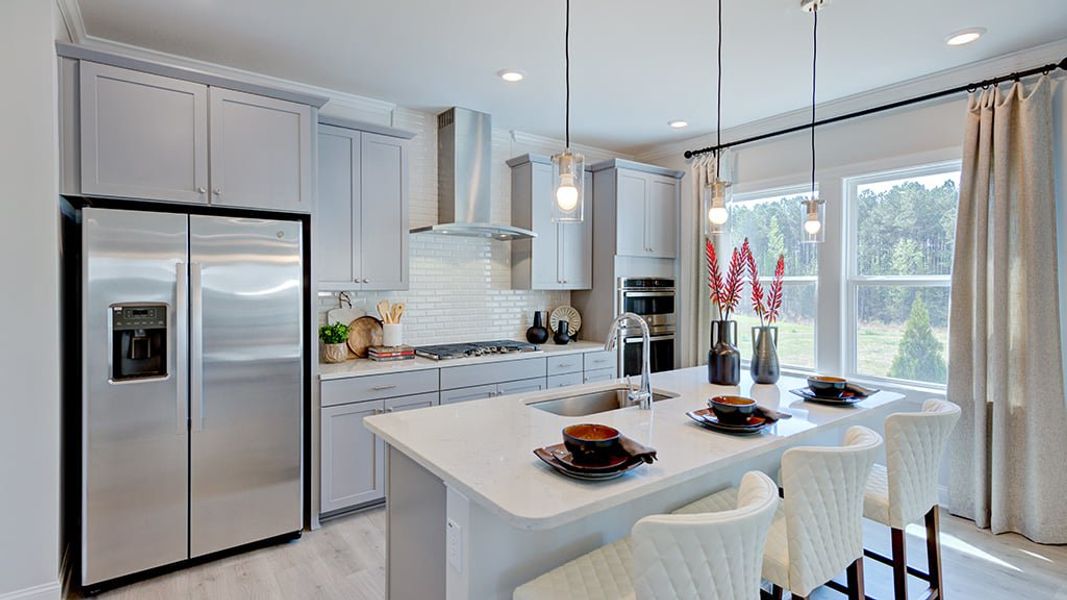 Furnished interior in a model home at Hickory Grove in Sanford (Image 4).