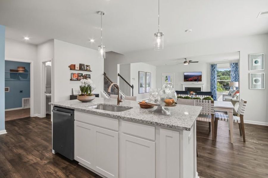 Furnished interior in a model home at Crown Pointe in Simpsonville (Image 6).