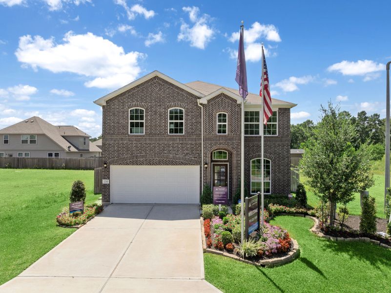 A building with flags on the front. A building with flags on the front.