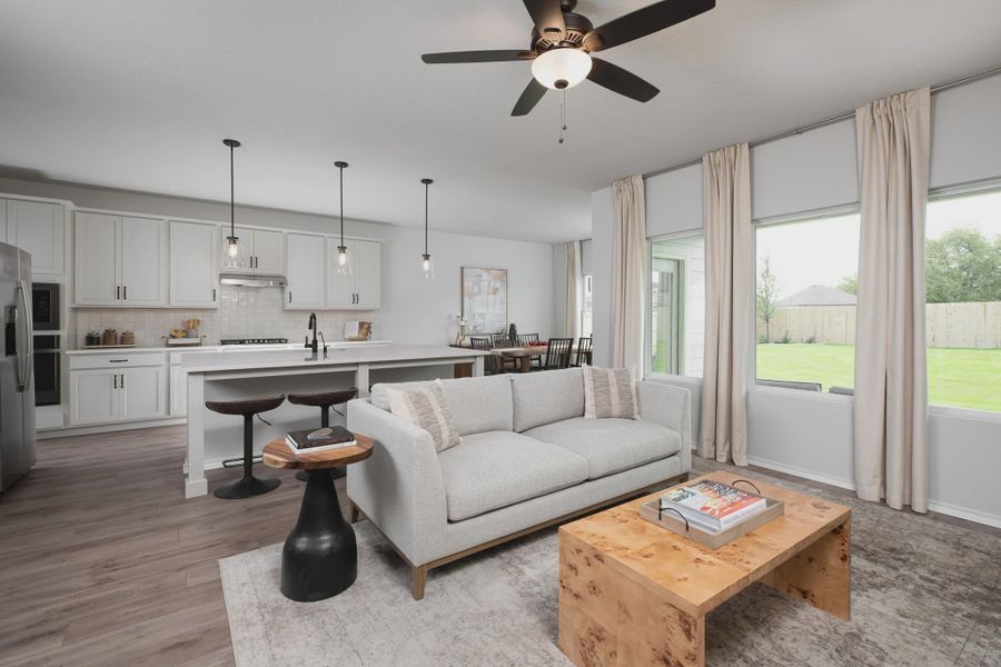Furnished interior in a model home at Cordova Trails in Seguin (Image 18).