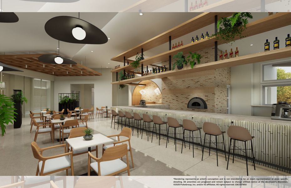 Enjoy food and drinks at the Horizon Grill, located in this 55+ community