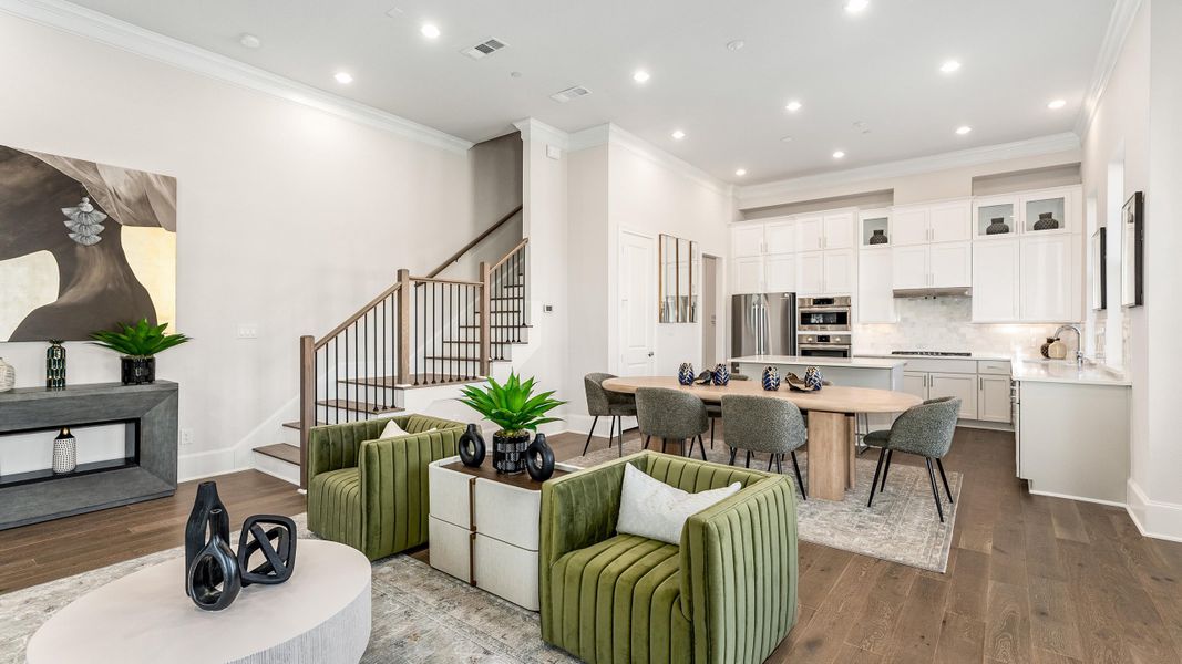 Furnished interior in a model home at 1897 Townhomes in Plano (Image 15).