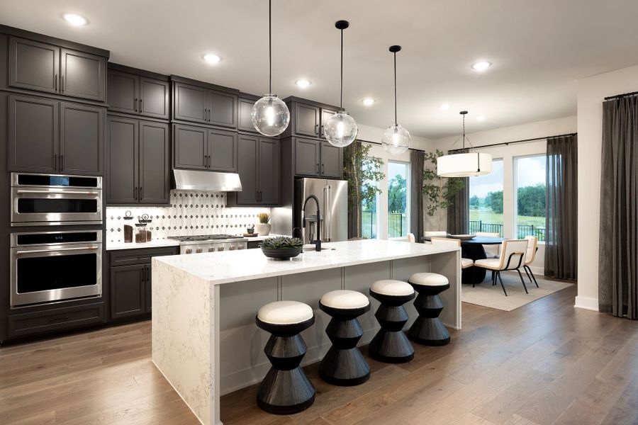 Furnished interior in a model home at Manors Collection - Freedom at Anthem in Kyle (Image 5).