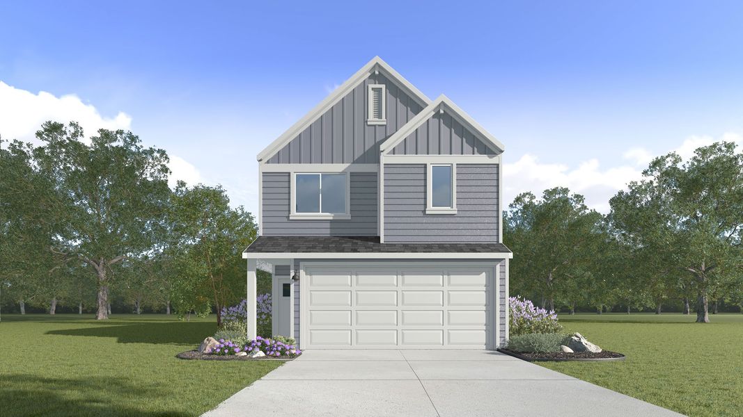 Front exterior of a home in the Villarosa at Tamarron community, located in Katy, TX (Image 27).