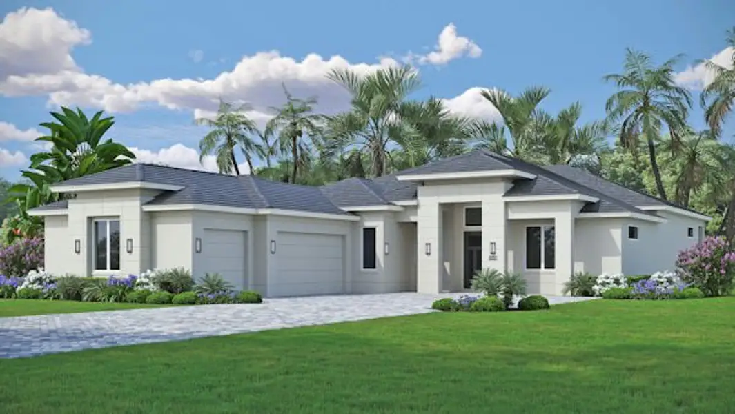 Front exterior of a home in the The Reserve at Grand Harbor community, located in Vero Beach, FL (Image 5).