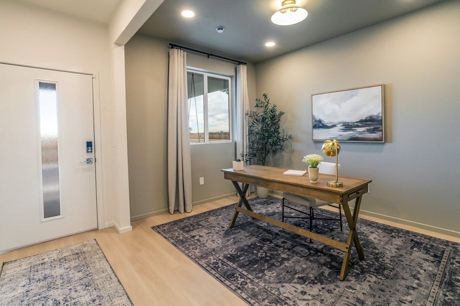 Furnished interior in a model home at Granary Trailblazer Collection - Single Family Homes in Johnstown (Image 44). Furnished interior in a model home at Granary Trailblazer Collection - Single Family Homes in Johnstown (Image 44).
