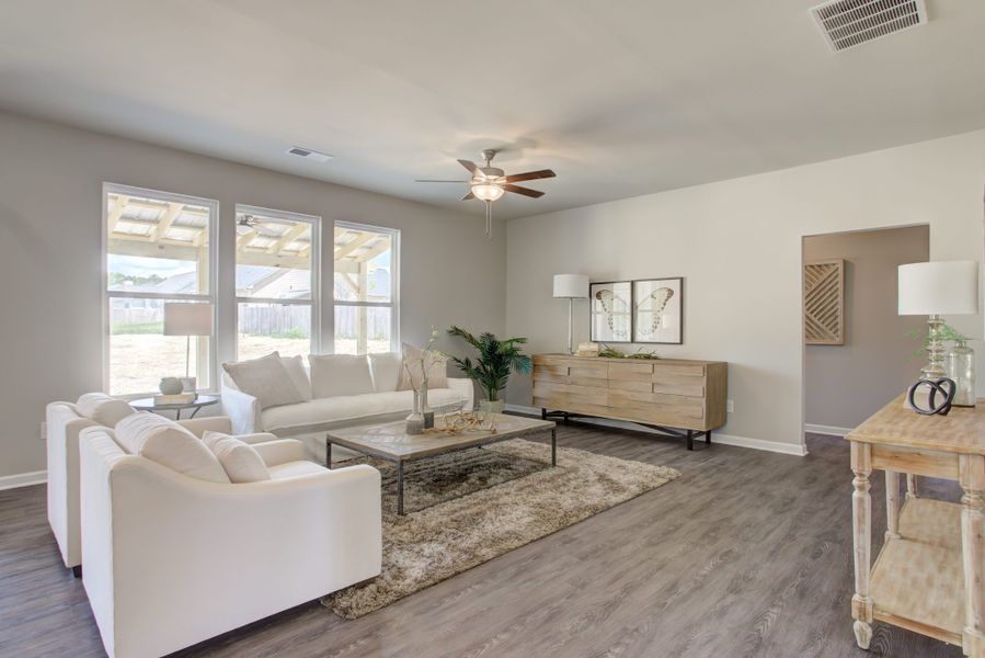 Furnished interior in a model home at Legends at Old Monroe in Monroe (Image 17).