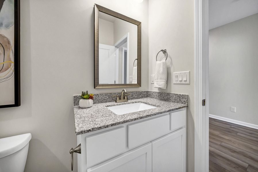 Furnished interior in a model home at Portrait Hills in Aiken (Image 53).